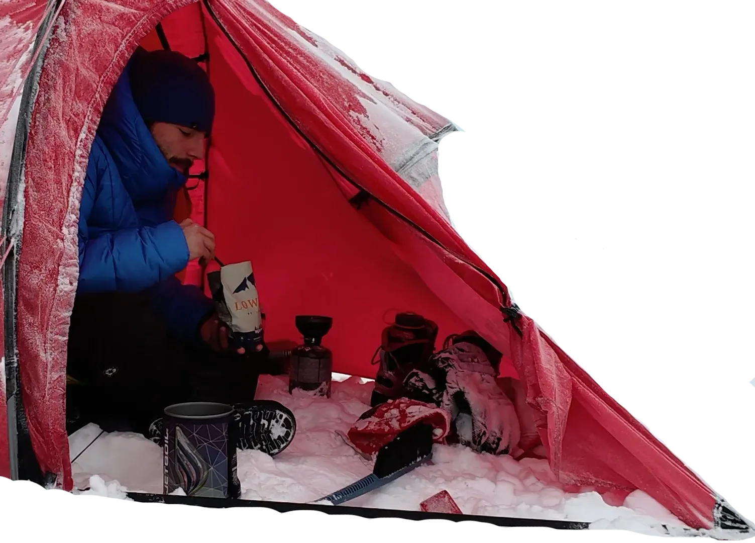 Eating in the tent