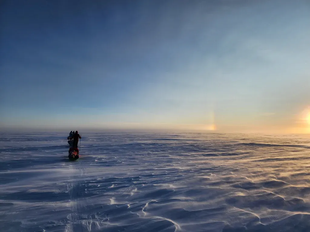 Ski sur terrain hivernal