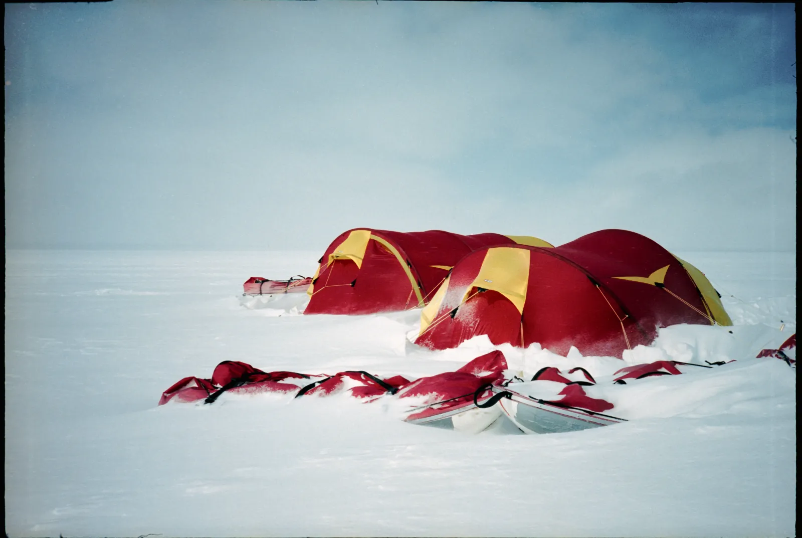 Camp tents on the Greenland ice sheet